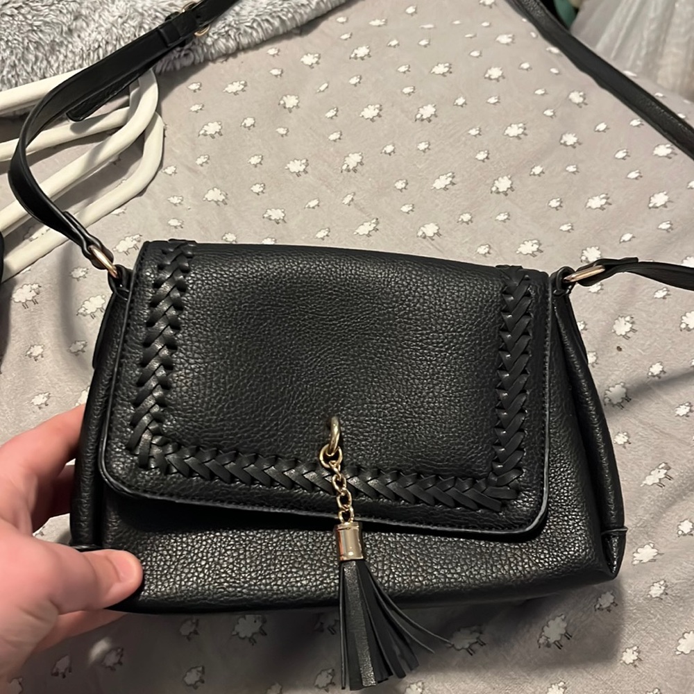 Black leather hand back